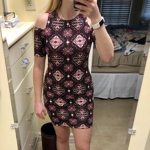 Bodycon Red Patterned Dress